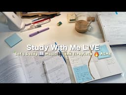 Study with me Live | Music + fireplace 🔥