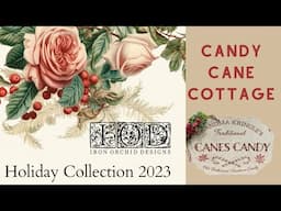 #IOD 2023 New Holiday Release-Candy Cane Cottage Rub On Transfer