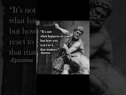 “It’s not what happens to you, but how you react to it that matters.” - Epictetus