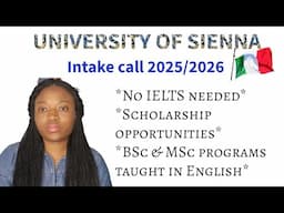 University of Sienna🇮🇹|Intake 2025|Requirements|Study in Italy🇮🇹