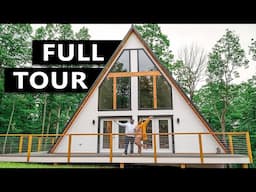 1,000sqft MODERN A-FRAME CABIN Full Tour! DEN A-Frame Prefab Kit House