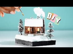 I MADE A WINTER CABIN | DIY Diorama tutorial