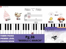 Faber Piano Adventures Primer Level Lesson Book pg.36 “Middle C March”