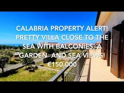 Calabria Property Alert! Villa Close to the Sea in Scalea, Pretty Balconies, Garden and Sea Views!