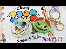 Resin Jack & Sally Skellington Shaker Phone Grip and Key Chain / S&T Disney Tsum Tsum Box