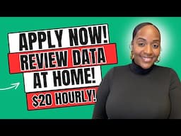 🙌🏾 REVIEW DATA AT HOME! $20 HOURLY! WORK FROM HOME JOBS 2025!