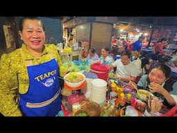 Aunty's BEST Soup ! SIEM REAP Market's Most Famous Noodle Soup | Cambodian Street Food