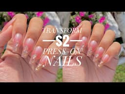 TRANSFORMING $2 SHEIN PRESS-ON NAILS |QUICKEST AND EASIEST METHOD | BEGINNER FRIENDLY NAIL TUTORIAL!