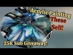 Acrylic Painting, Lazy Susan’s Sell! Giveaway Info! #acrylicpouring