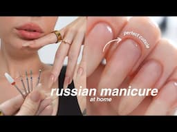 russian manicure at home on long natural nails