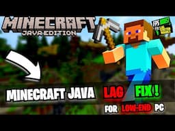 ➢Minecraft java edition Lag Fix | LAG & STUTTER FIX | Low end PC | Minecraft java FPS Boost | 2023 |