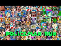 Police Man #roblox Scary Obby Speed Run! in SQUID GAME, Barry, Skateboard, School, Gran