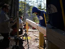 Throw back to the beams. Teamwork goes a long way. #diy #cabin #cabinbuild #cabincrew #offgrid