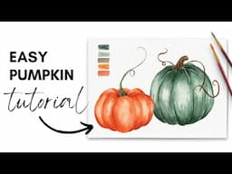 How to Paint Watercolor Pumpkins | Step by Step Tutorial!