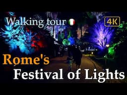 Rome | Botanical Garden's Festival of Lights, Italy【Walking Tour】4K