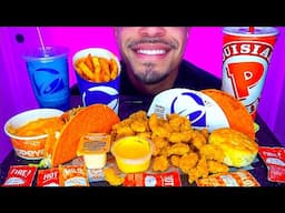 TACO BELL POPEYES EATING SHOW MOUTH SOUNDS DORITOS LOCOS TACOS FRIES SHRIMP CHEESE MUKBANG