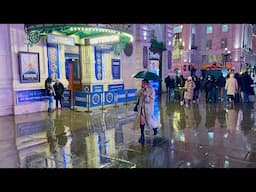 London’s FIRST Snow of 2025 ❄️ Central London Night Walk | Oxford Street to Leicester Square 4K HDR