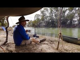 Solo Wilderness River Camp /Campfire Cooking / Canoeing / Bushcraft / Oil Painting!!!