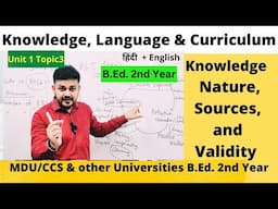 Knowledge||Nature||sources||validity of knowledge||Teacher,Teaching & Technology||Dr.Sangeet Sharma