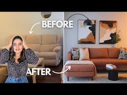 EXTREME Living Room Makeover | First Home In Canada | Mid-Century Modern | Earthy Living Room