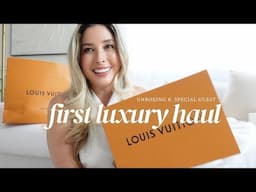 THE FIRST LUXURY HAUL : LOUIS VUITTON TRIPLE UNBOXING ft SPECIAL GUEST! DIOR, MERIT Beauty and More