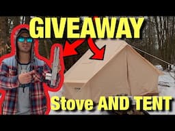 Canvas Hot Tent and Wood Stove GIVEAWAY | CHEAPEST FOLDING HOT TENT STOVE on AMAZON