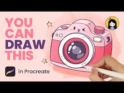 How to Draw a Cute Camera in Procreate | Easy Tutorial for Beginners | Cute Drawing Ideas