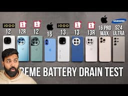 OnePlus 13 / 13R / 12 / 12R / iQOO 13 / 12 / iPhone 16 / 16 Pro Max / S24 Ultra Battery Drain Test