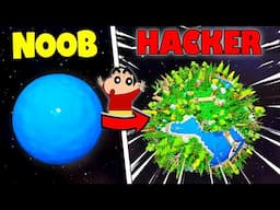 NOOB vs PRO vs HACKER in EARTH EVOLUTION with SHINCHAN and CHOP ROBLOX