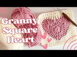 Crochet Heart Granny Square Tutorial | Beginner Friendly 💖