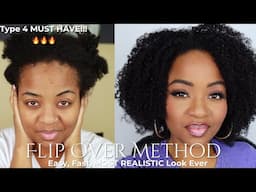 THIS IS MYYYY HAIR! | Flip Over Method Curly Clip Ins | Short Hair Friendly | Type 4 | Curlsqueen