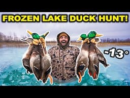 BELOW ZERO Duck Hunting my FROZEN Lake!!! - Limited Out (Catch Clean Cook)