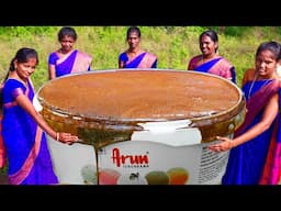 BIG CHOCOLATE ICE CREAM RECIPE | Homemade ice cream making | Village Super Cooking Icecream