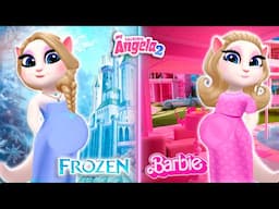 My talking Angela 2 | Pregnant Barbie Vs pregnant Elsa | new update😘💋 cosplay