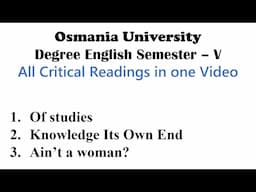 Criticla thinking All in one Sem5 english OU #sem5_eng_critical_thinking_educare