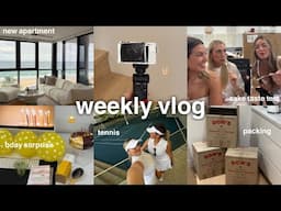 weekly vlog 💌 moving into the new apartment, empties, birthday surprise + tennis!!