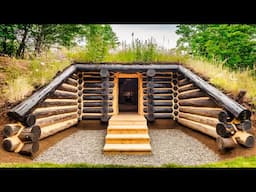 Man Built a $2,000 Underground Log Dugout Shelter!