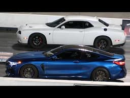 BMW m8 vs Hellcats - drag racing