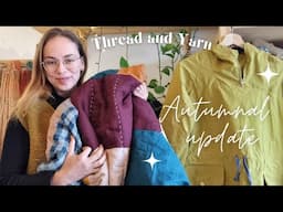 🕯️Cosy autumn update | sewing and knitting projects, hand-quilting, natural dyes and autumn walks 🍂