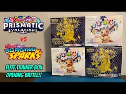 PRISMATIC EVOLUTIONS vs SURGING SPARKS Elite Trainer Box Pokemon Card Opening Battle!!