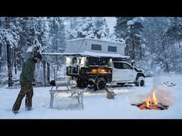 Solo Winter Camping in My Custom Truck Camper