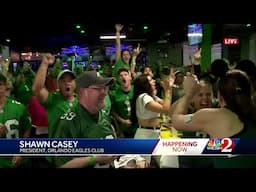 Philadelphia Eagles fans in Orlando buzz with excitement at Super Bowl watch party