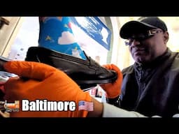 🚂 THE CLASSIC TRAIN STATION SHOE SHINE #2 w/Carlas in Baltimore, Maryland 🇺🇸 (Unintentional ASMR)