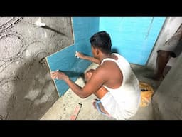 Amazing!!-Bathroom shower wall tiles design installation process-Using by cement grout