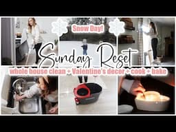 🤍 SUNDAY RESET \\ Whole House Clean With Me + Valentine Decor \\ Cleaning Motivation