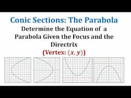 Conic Sections: Find the Equation of a Parabola Given the Focus and Directrix