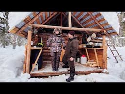 Living in Log Cabin with My Wife in Winter | Simple Off Grid cCabin