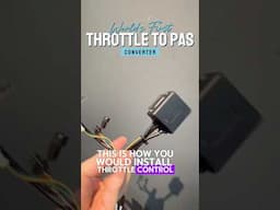 Throttle Control for your PAS ebike If your ebike only has a PAS input, you can use this converter