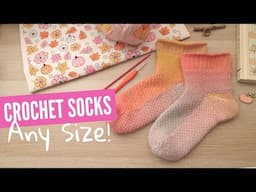 EASY Crochet Socks - Any Hook, Any Yarn, Fully Customisable - Beginner Friendly Technique 🧦