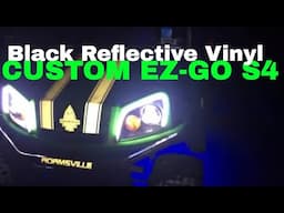 Custom EZGO Express S4: 3M Black Reflective Vinyl with LEDGlow Lights